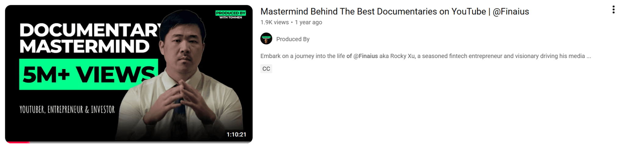 Documentary Mastermind - 5M+ Views
